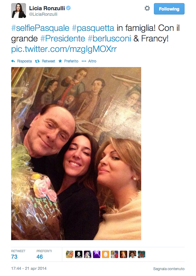 Licia Ronzulli, Dudù e i selfie di Berlusconi