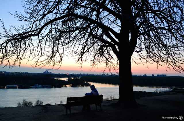 Belgrado tramonto Danubio Sava