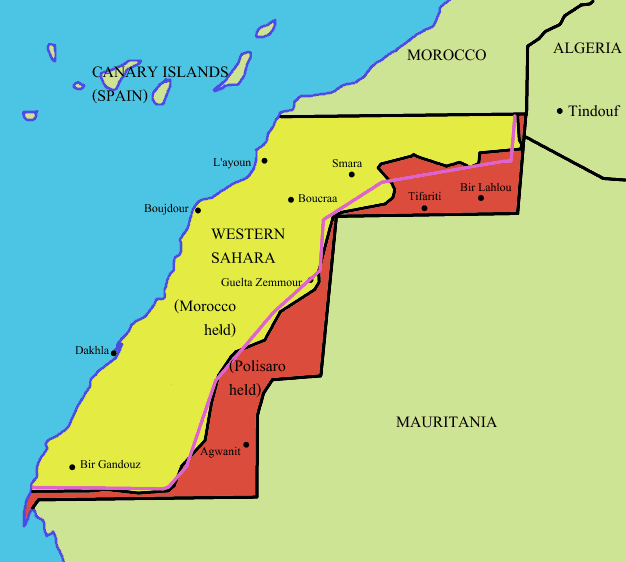 mappa sahara occidentale